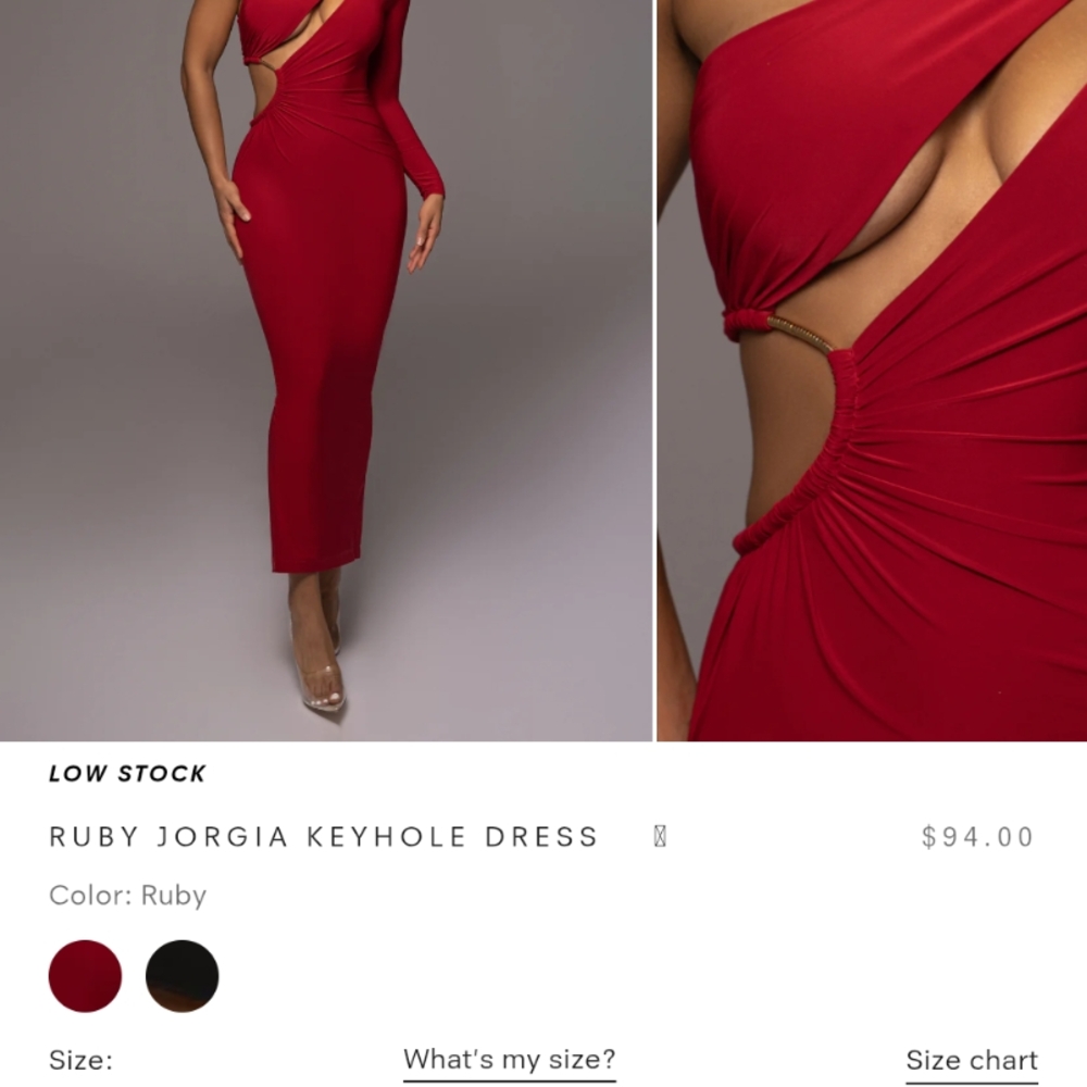 JLUXLABEL One Shoulder Red Dress